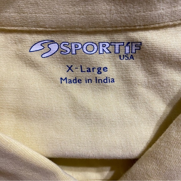 NWT Sportif Butter Yellow Gulf Stream Cotton Button Up Shirt - Picture 4 of 5